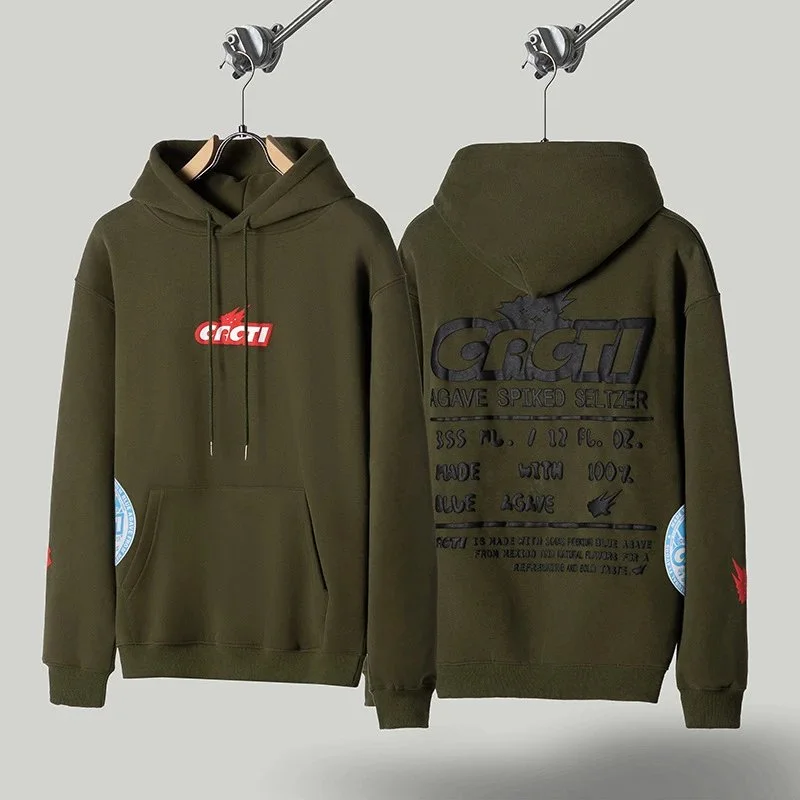 Other Unisex Green 'GROTI' Hoodie with Graphic Print Green - 1