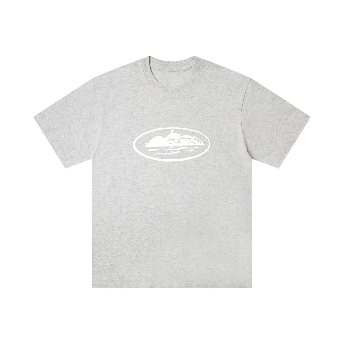 Other Unisex Grey Melange with White Oval Logo T-Shirt Grey - 1