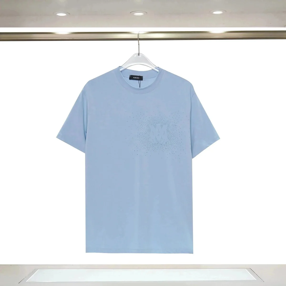 Amiri Amiri Light Blue Embellished T-Shirt Blue - 1