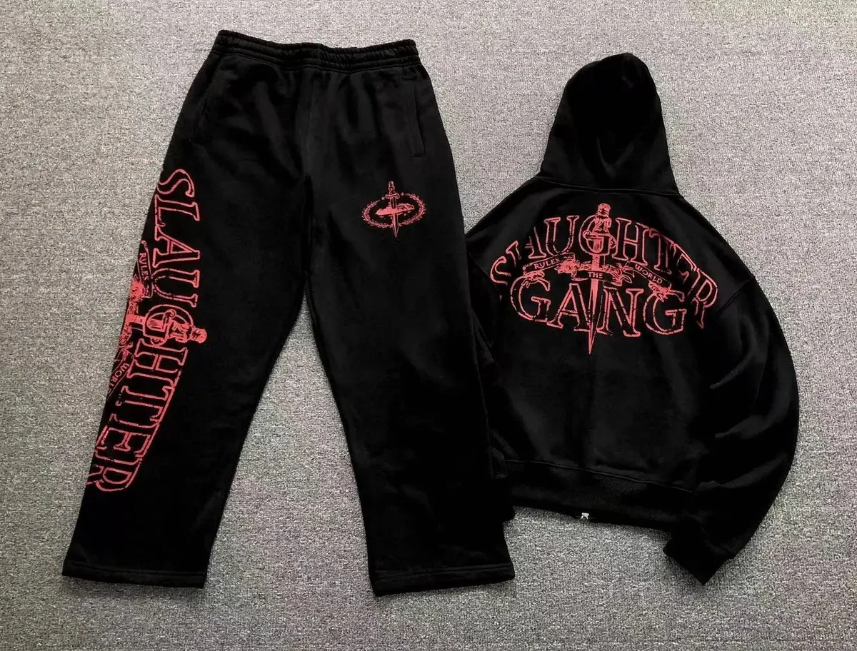 Other Black Red Slaughter Gang Co-ord Set Black