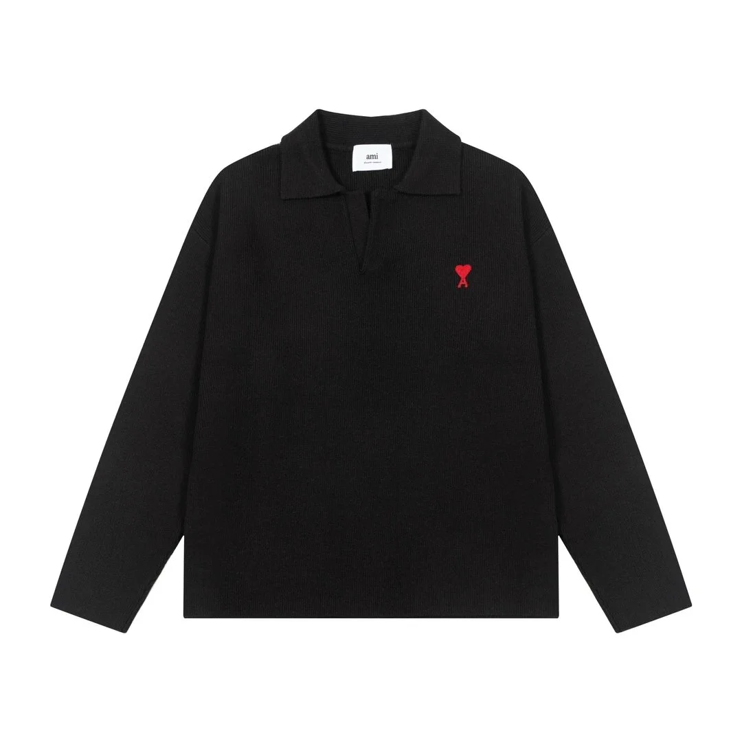 Ami Paris Ami Paris Ami-29 Black Knit Sweater Black - 1