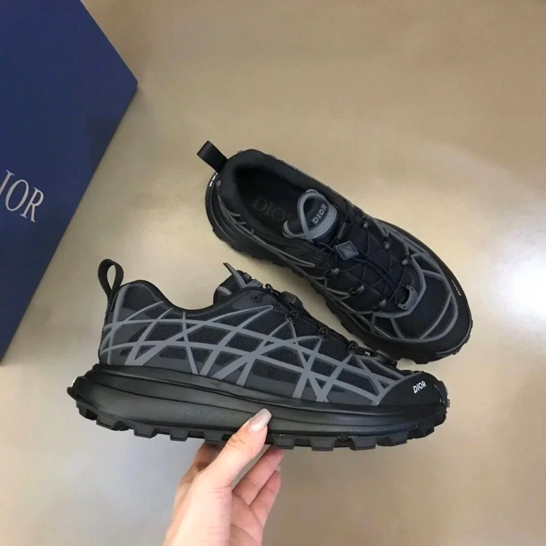 Dior Dior Air Force 1 Black & Grey Trail Sneakers Black