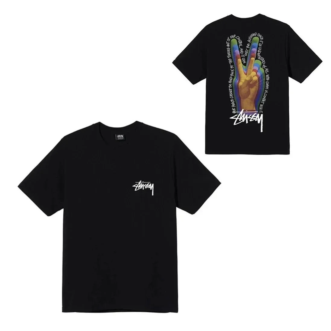 Stussy Stussy Stüssy Peace Sign T-Shirt Black Black - 1