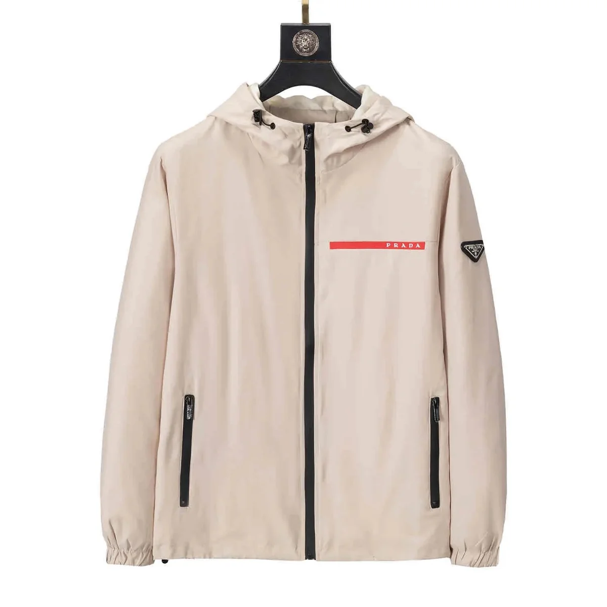 Prada Prada Re-Nylon Beige Hooded Jacket Beige