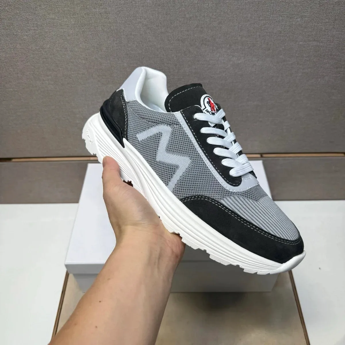 Moncler Moncler OG Style 36 Grey/Black Sneakers Grey