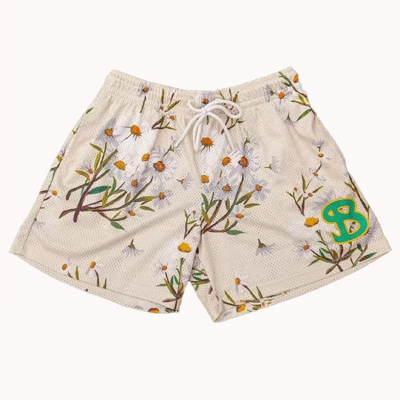 Other Floral Mesh Shorts Beige Flowers Shorts Beige - 1