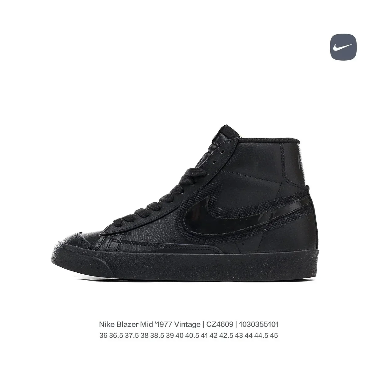 Nike Nike Blazer Mid '1977 Vintage Triple Black Sneakers Black