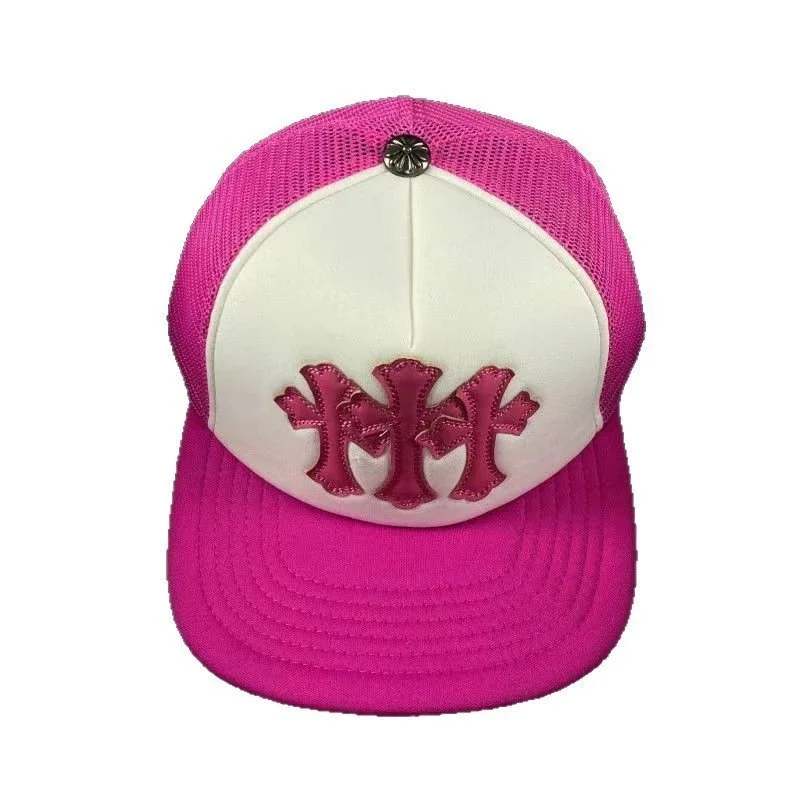 Chrome Hearts Chrome Hearts Pink Cross Trucker Cap Pink - 1