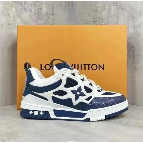 Louis Vuitton Louis Vuitton LV Trainer White/Navy Sneakers Multicolor