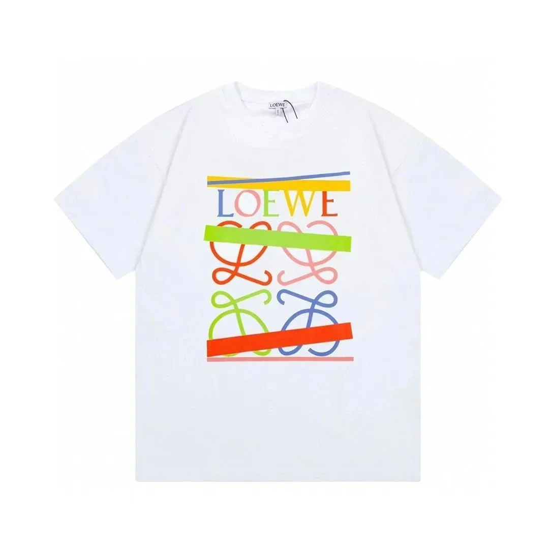Loewe Loewe Color Block Logo T-Shirt White White - 1