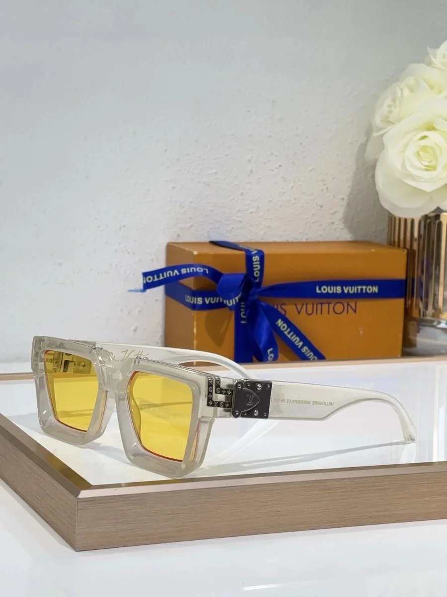 Louis Vuitton Louis Vuitton A7 Clear Frame with Yellow Lenses Sunglasses Yellow