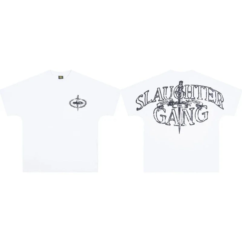 Other Unisex Slaughter Gang White Graphic T-Shirt White - 1