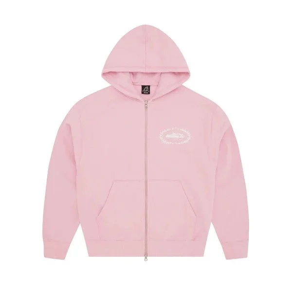 Other Pink Zip-Up Hoodie with Embroidered Logo Pink - 1