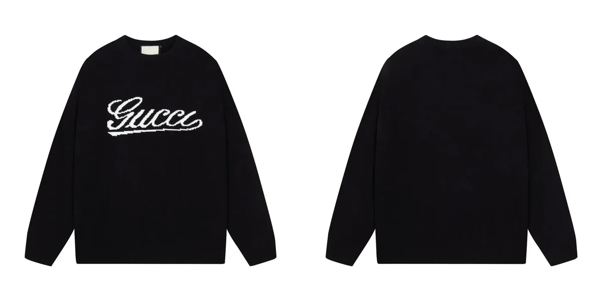 Gucci Gucci White Script Black Sweatshirt Black