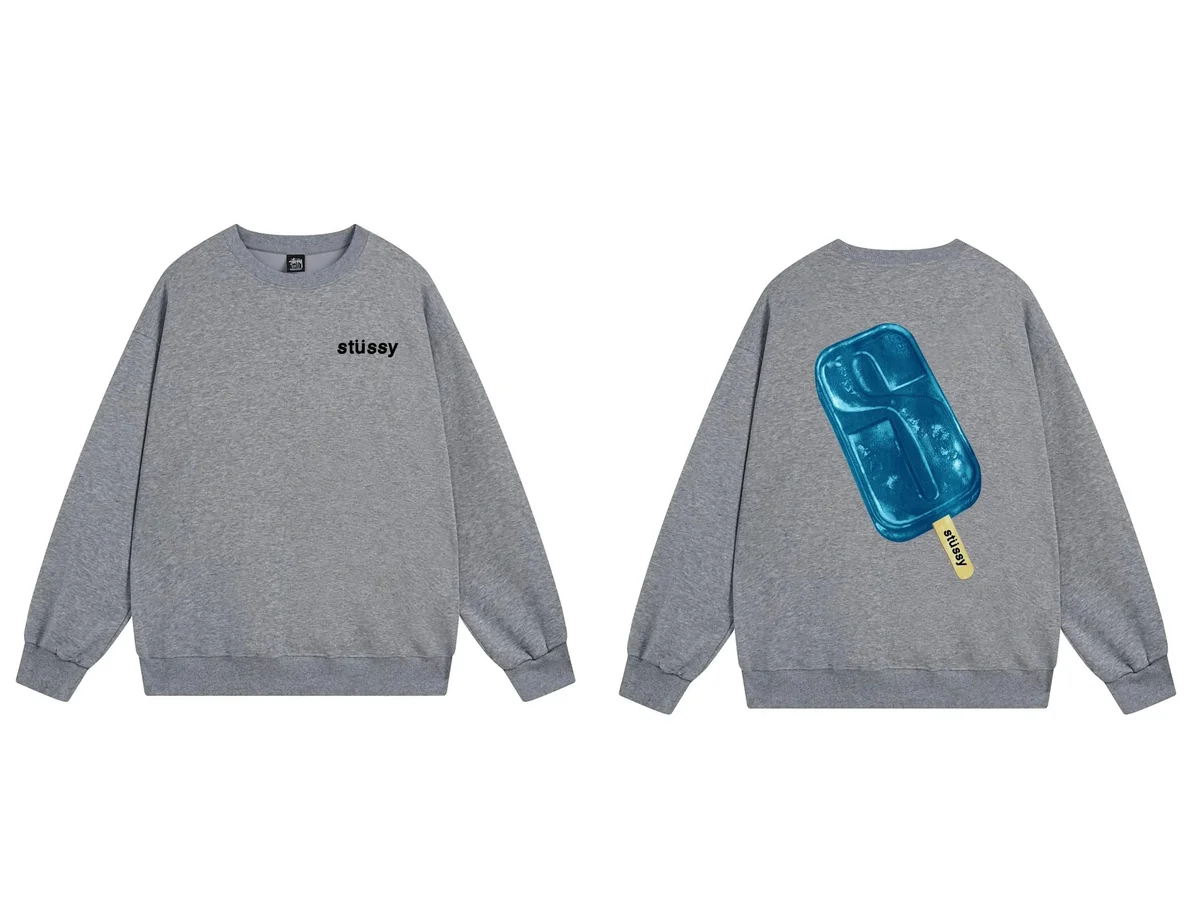 Stussy Stüssy Ice Pop Graphic Crewneck Sweatshirt Grey Grey - 1