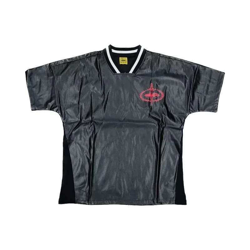 Other Black Leather T-Shirt with Red Logo Black - 1