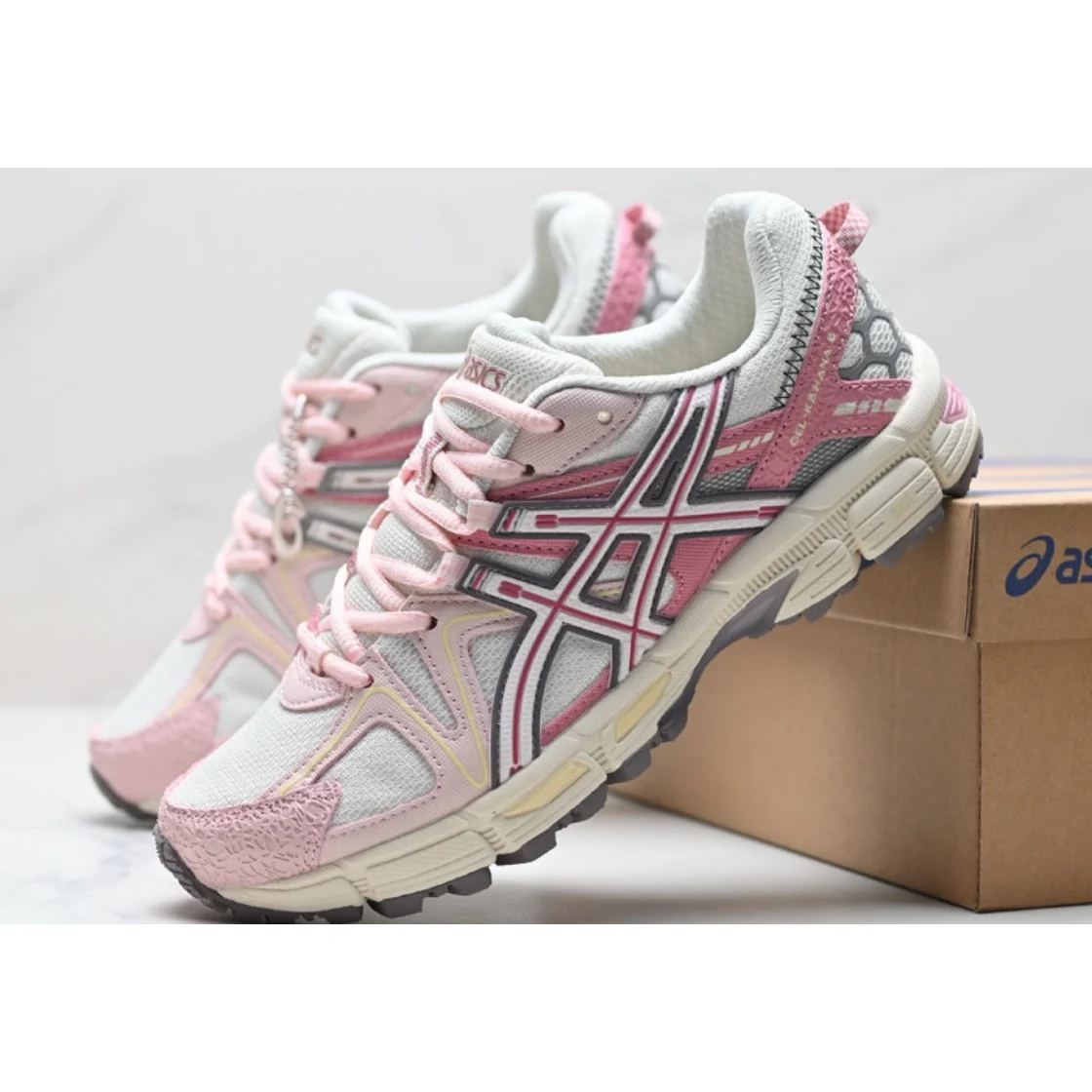 ASICS ASICS Gel-Kayano White/Pink Running Sneakers White - 1