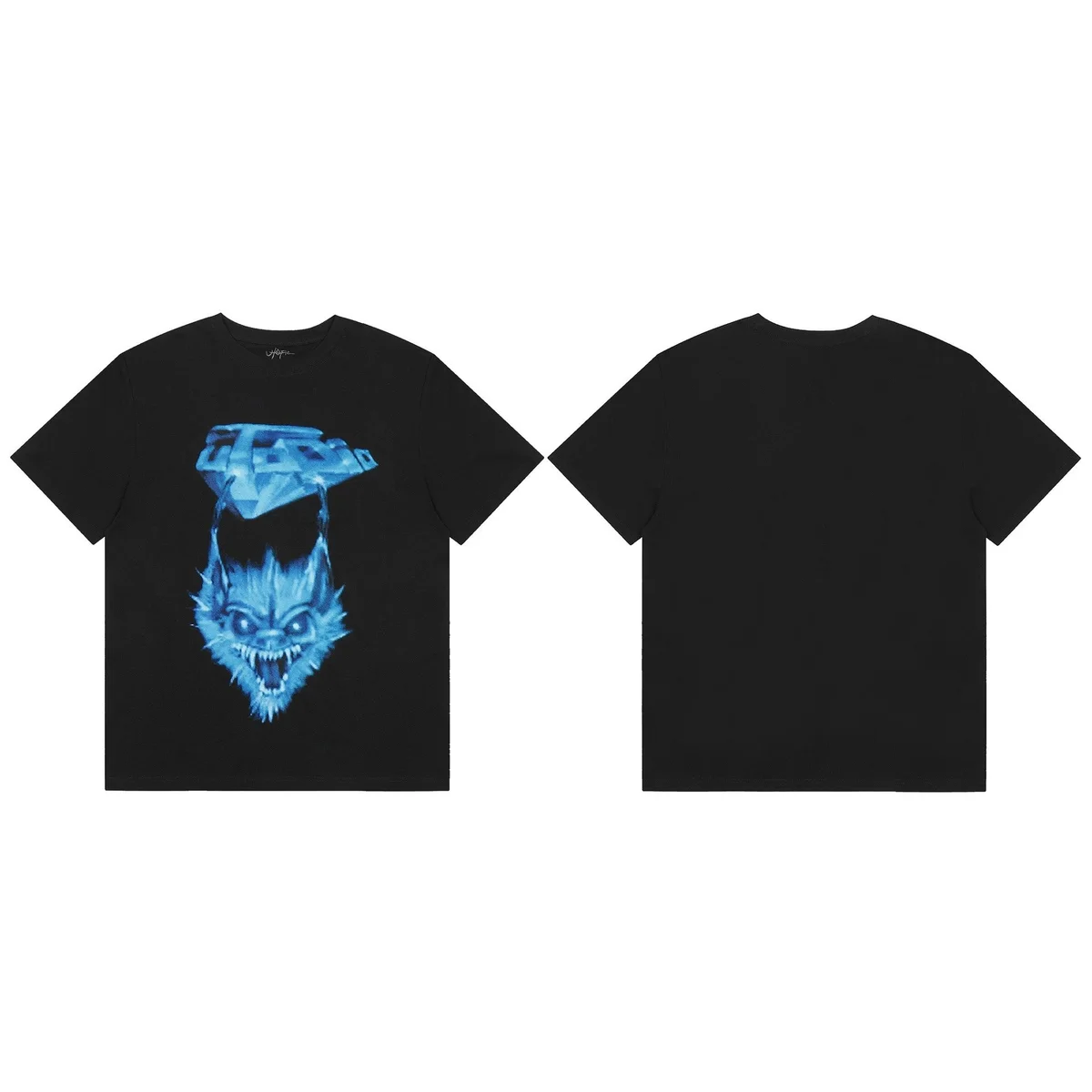 Other Black Blue Monster Graphic T-Shirt Black - 1