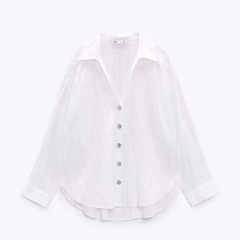 Zara Zara White Button-Up Blouse White