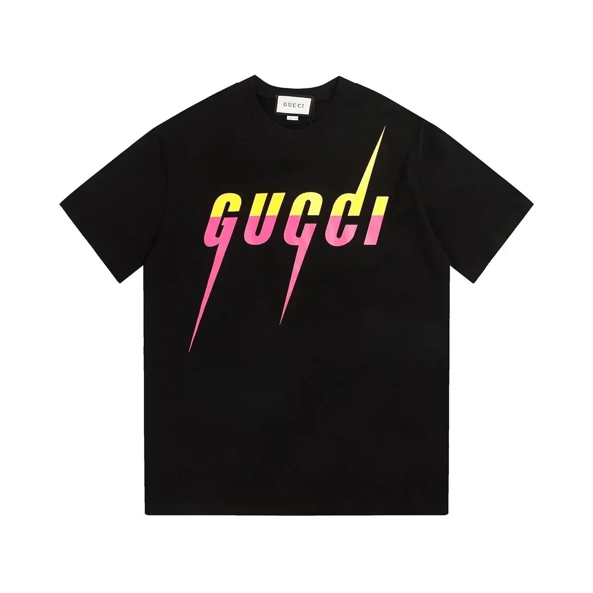 Gucci Gucci Black/Pink/Yellow Gradient T-Shirt Black