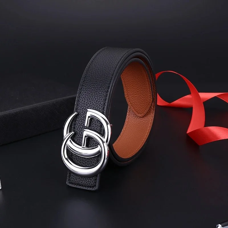 Gucci Gucci GG Monogram Leather Belt Black & Tan Black - 1