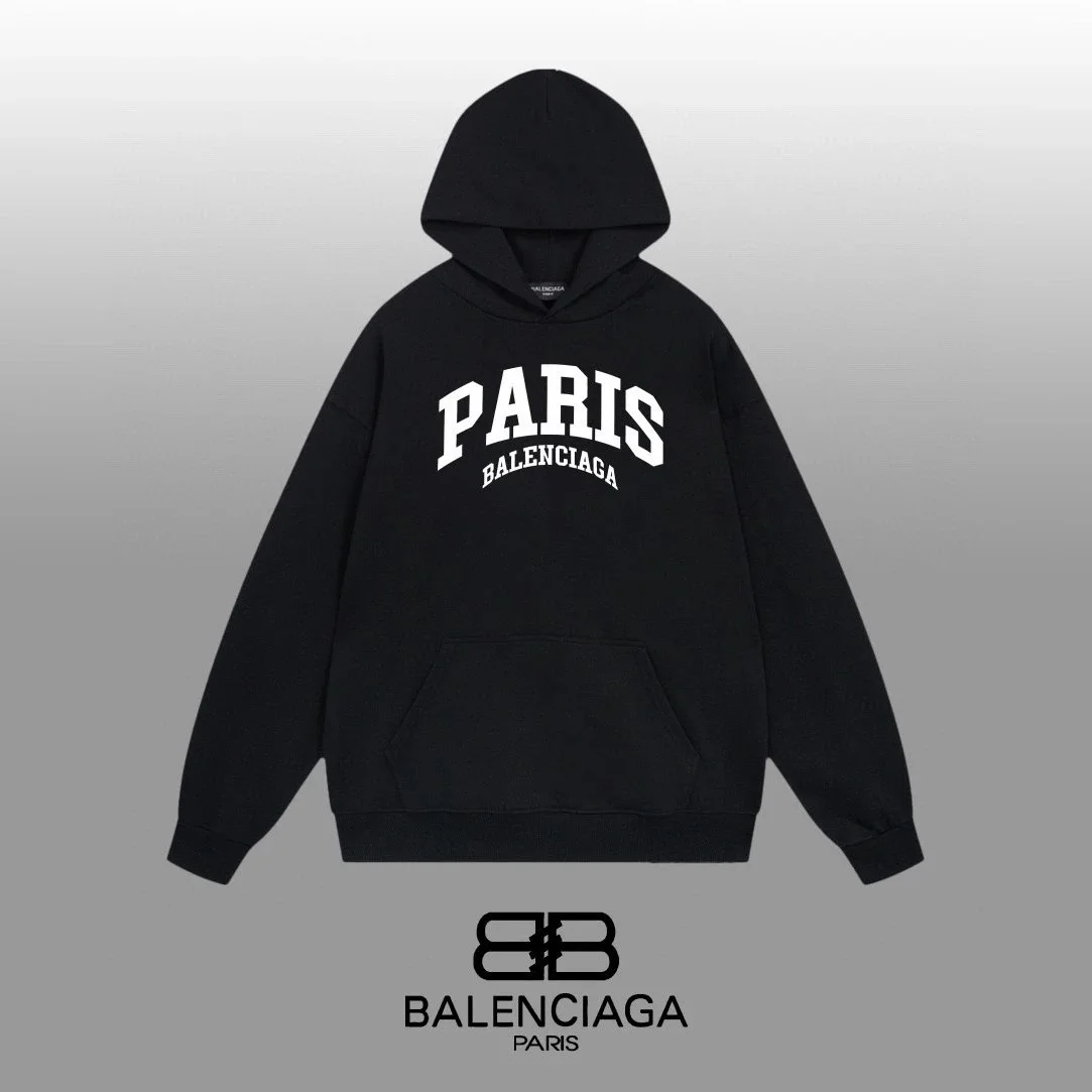 Balenciaga Balenciaga Paris Black Hoodie Black - 1