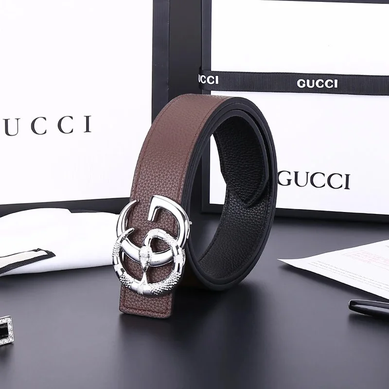 Gucci Gucci Interlocking G Brown Leather Belt Brown