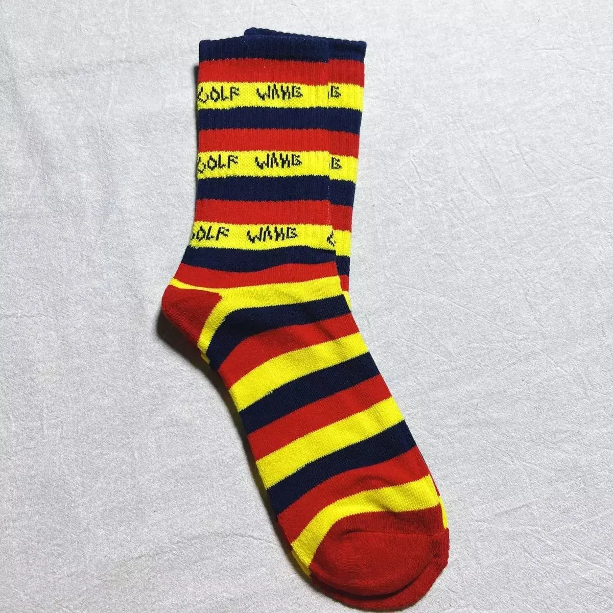 Other Striped Golf WAVE Crew Socks Red Yellow Blue Red - 1