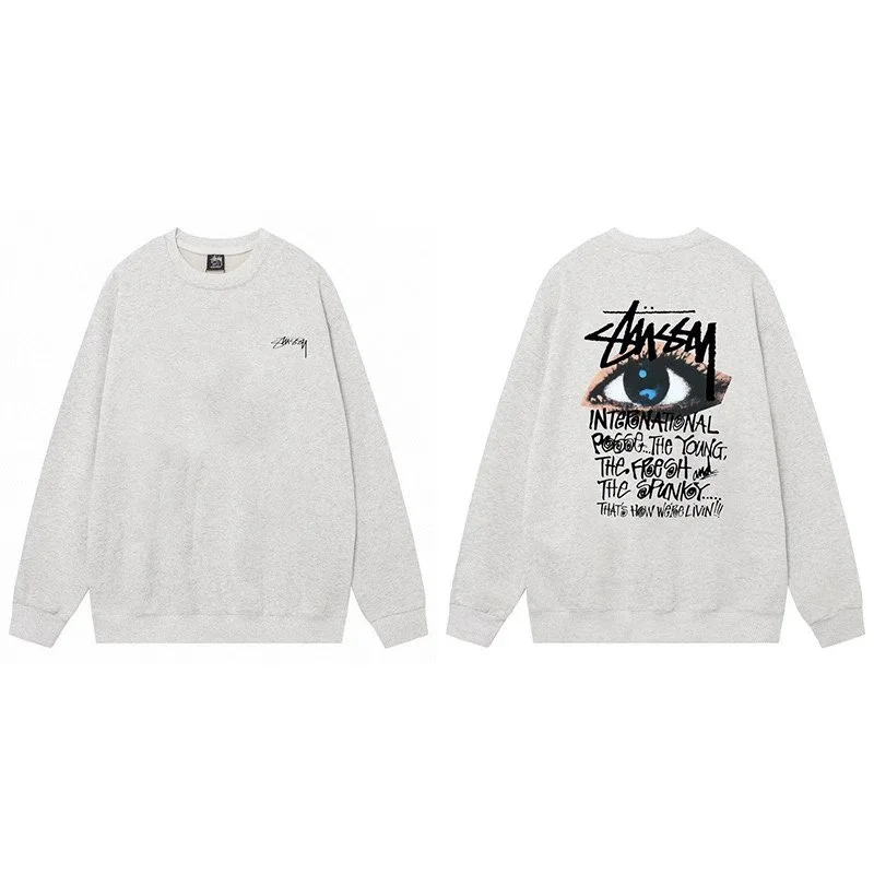 Stussy Stussy Stüssy Eye Graphic Crewneck Sweatshirt Grey - 1