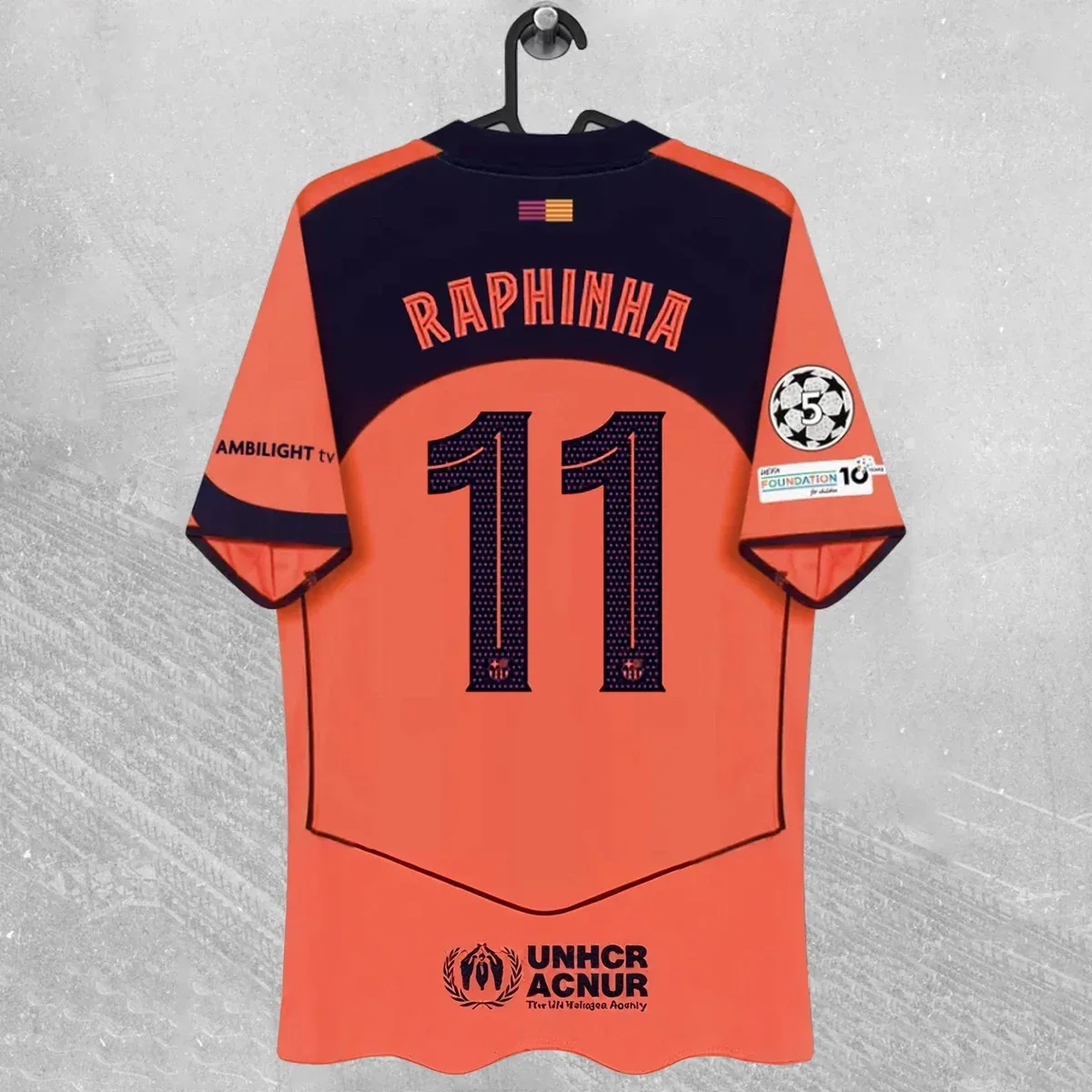 Nike Nike Air Force 1 Raphinha #11 Barcelona Away Jersey Orange - 1