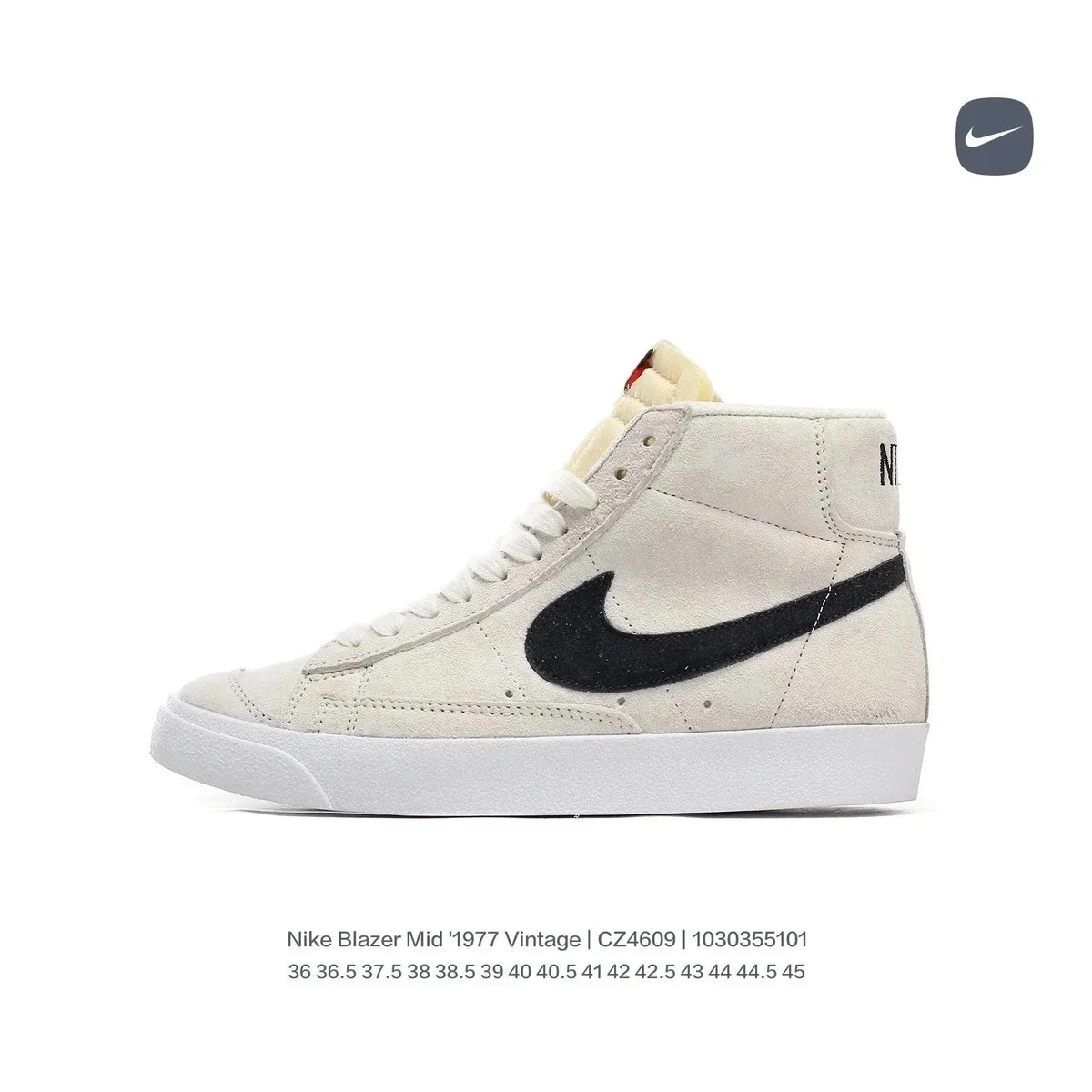 Nike Nike Blazer Mid 1977 Vintage Cream/Black Sneaker Cream