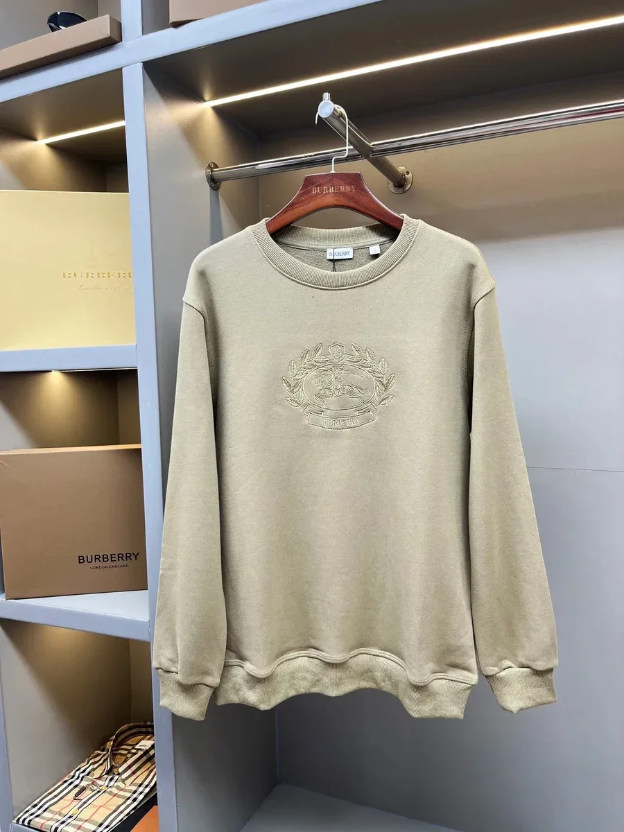Burberry Burberry Khaki Embroidered Crewneck Sweatshirt Beige - 1