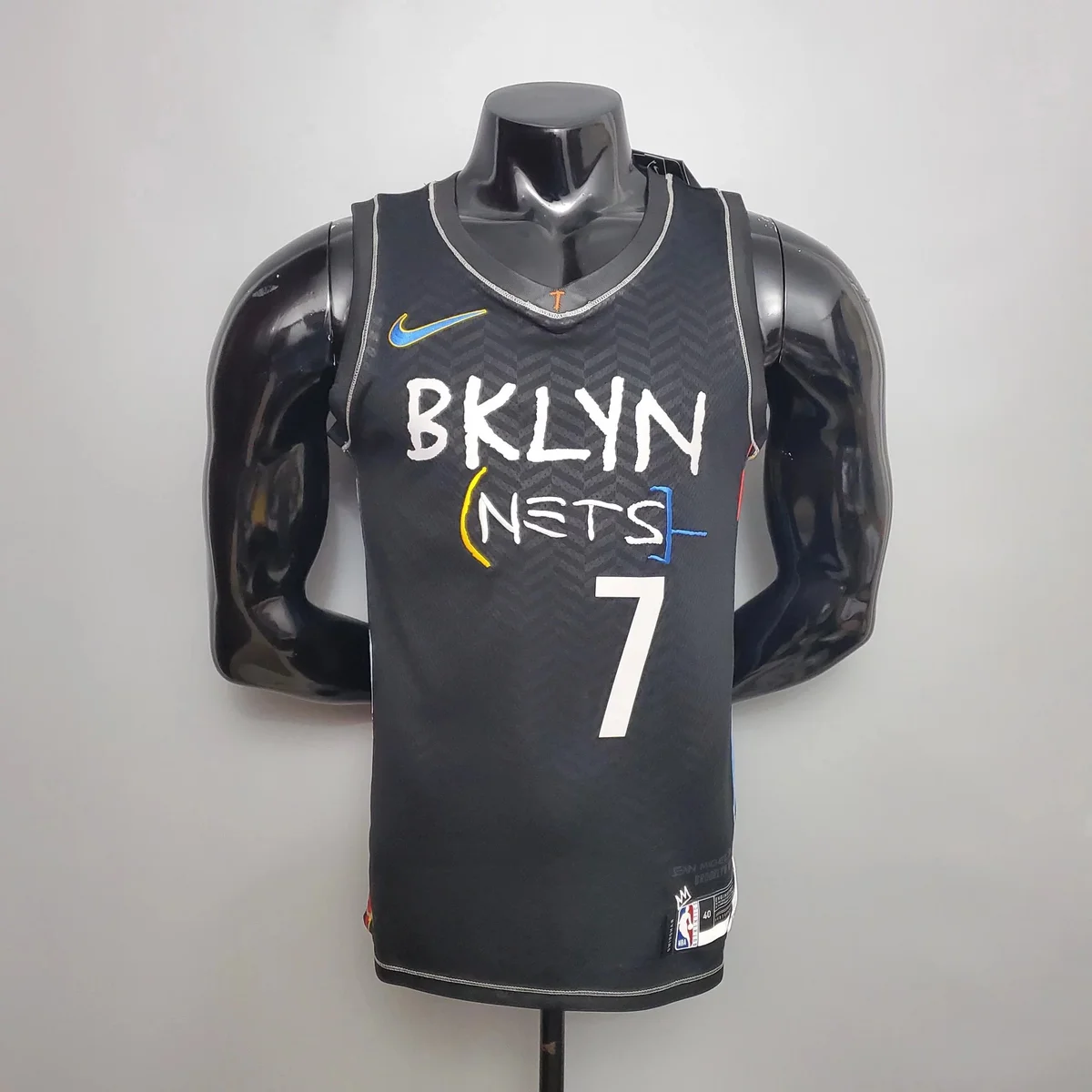 Nike Nike Air Jordan Brooklyn Nets #7 Jersey Black Black - 1