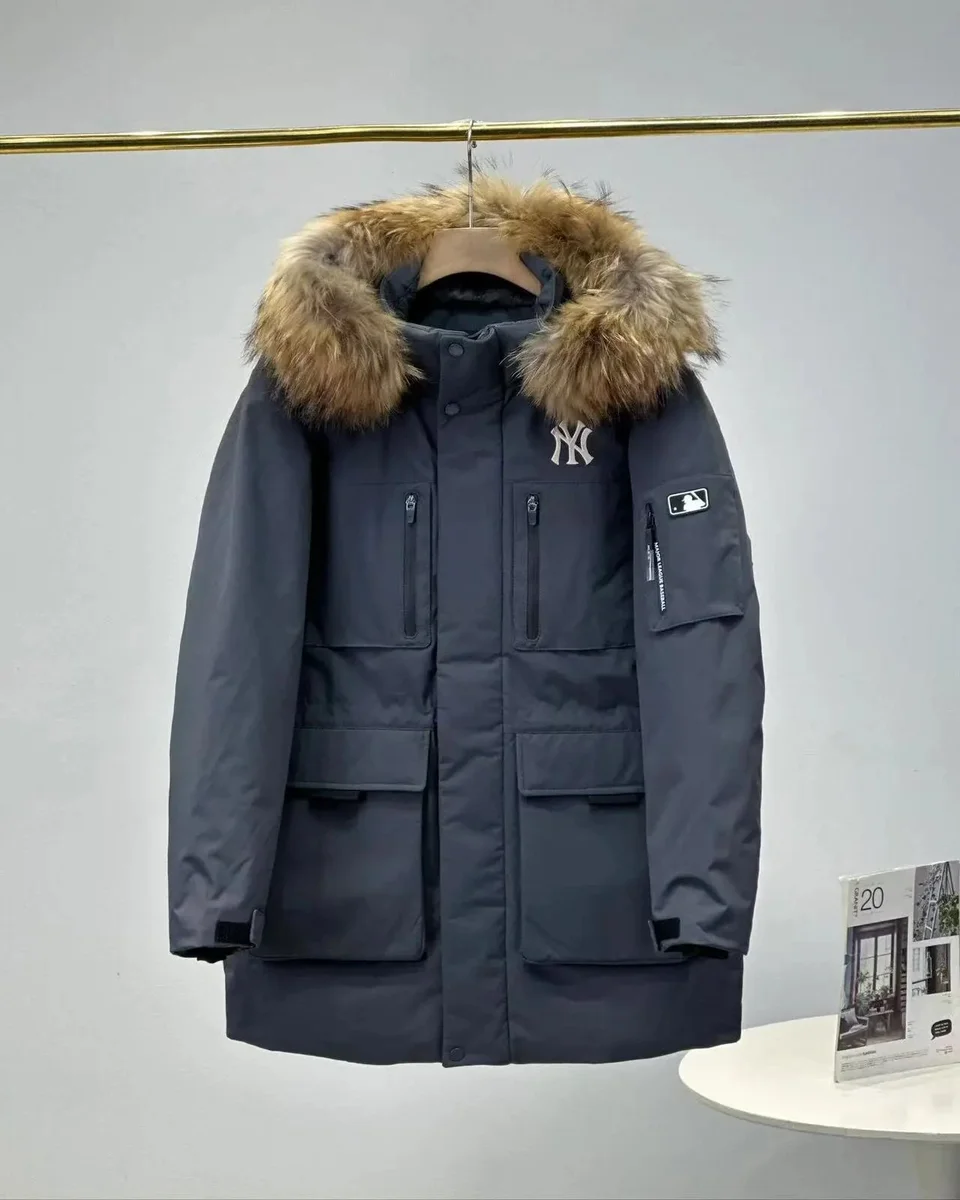New York Yankees New York Yankees Navy Fur Trim Parka Coat Navy - 1