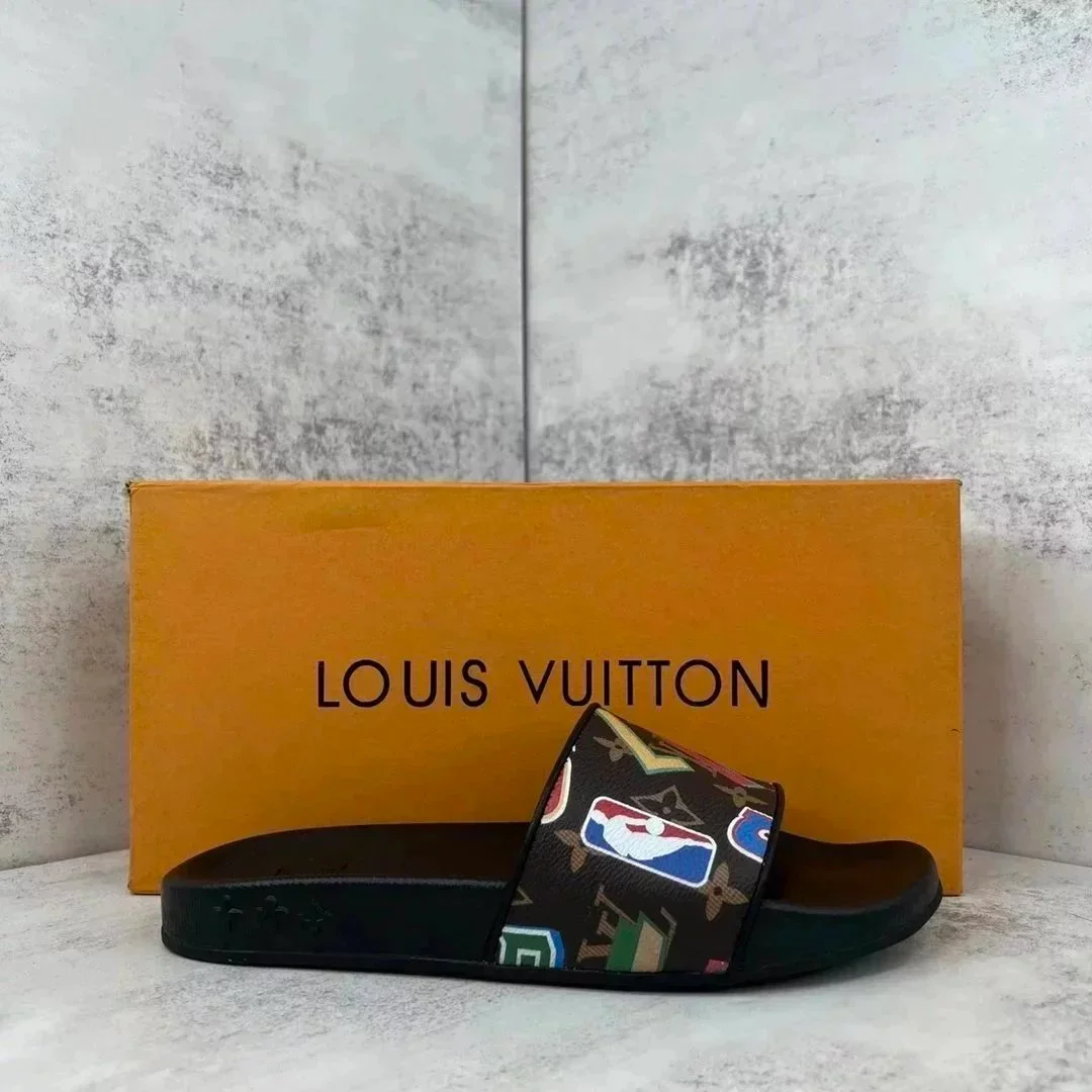 Louis Vuitton Louis Vuitton Monogram Slide Multicolor Black Sandal Black