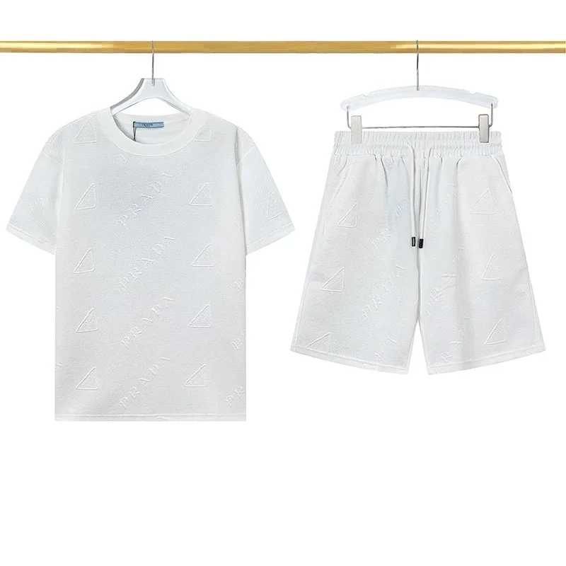 Prada Prada Triangle Logo All White Co-ord Set White