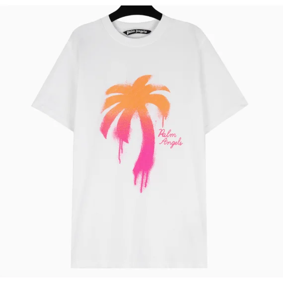 Palm Angels Palm Angels Palm T-Shirt White/Orange-Pink Gradient White