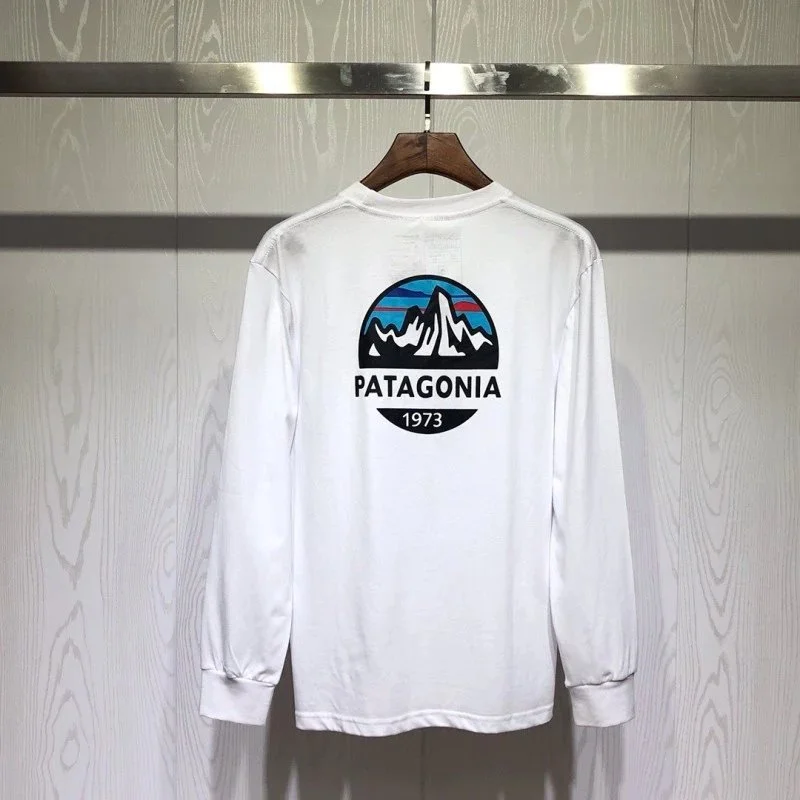Patagonia Patagonia White Mountain Logo Long Sleeve T-Shirt White - 1