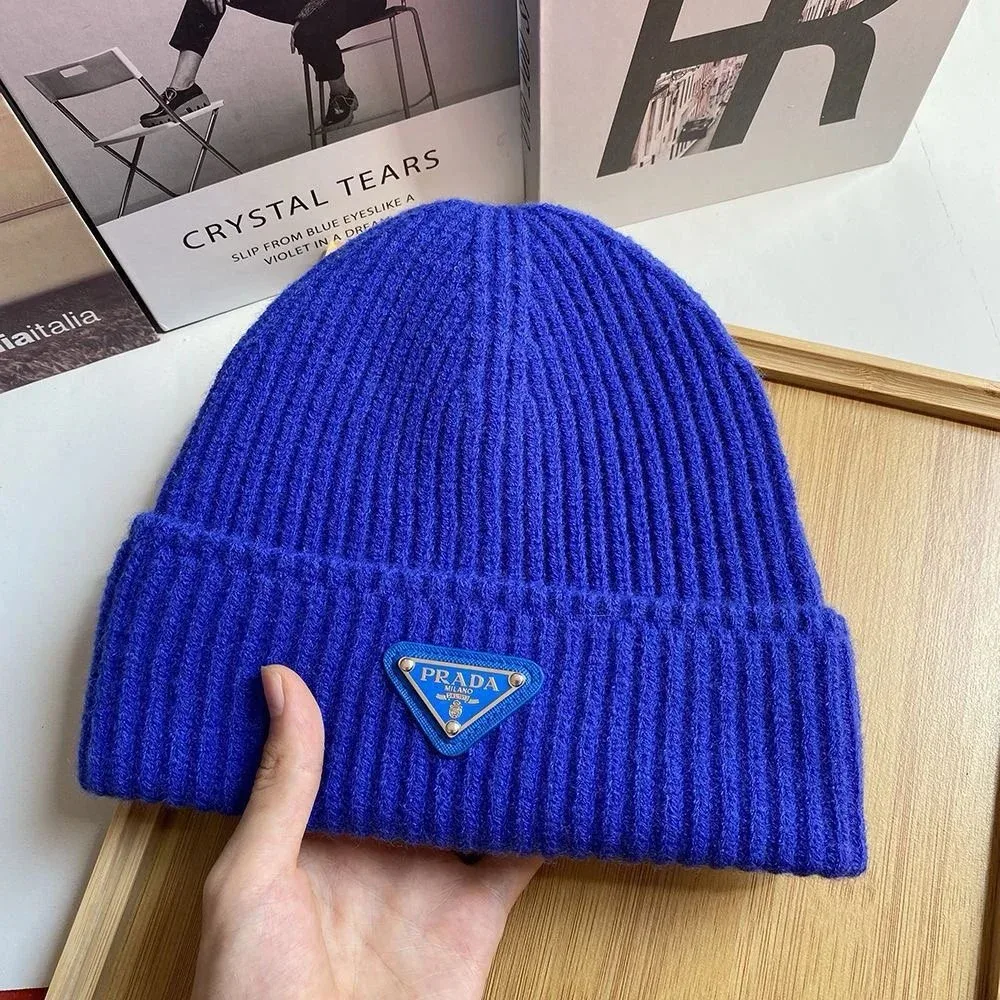 Prada Prada Cobalt Blue Knit Beanie Blue