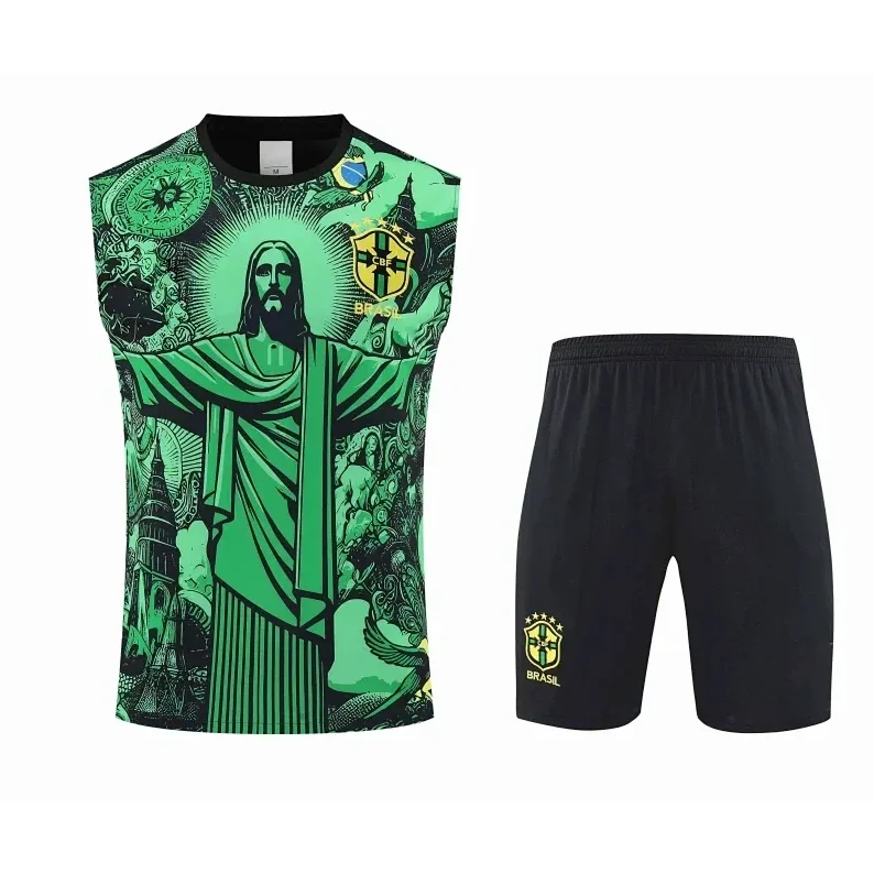 Adidas Adidas Classic Football Brazil Jersey Set Green/Black Green - 1