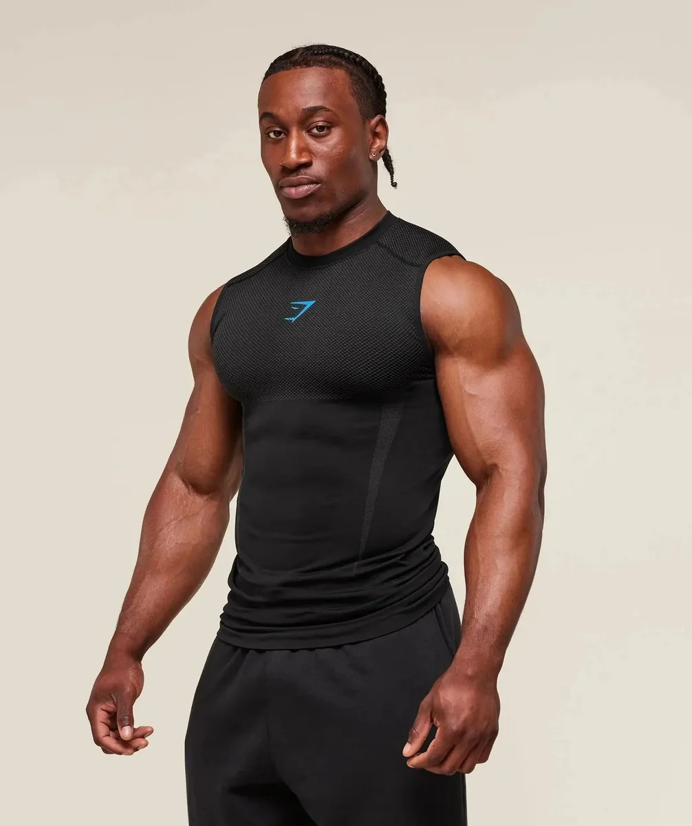 Gymshark Gymshark BB-003 Black Performance Sleeveless Top Black - 1