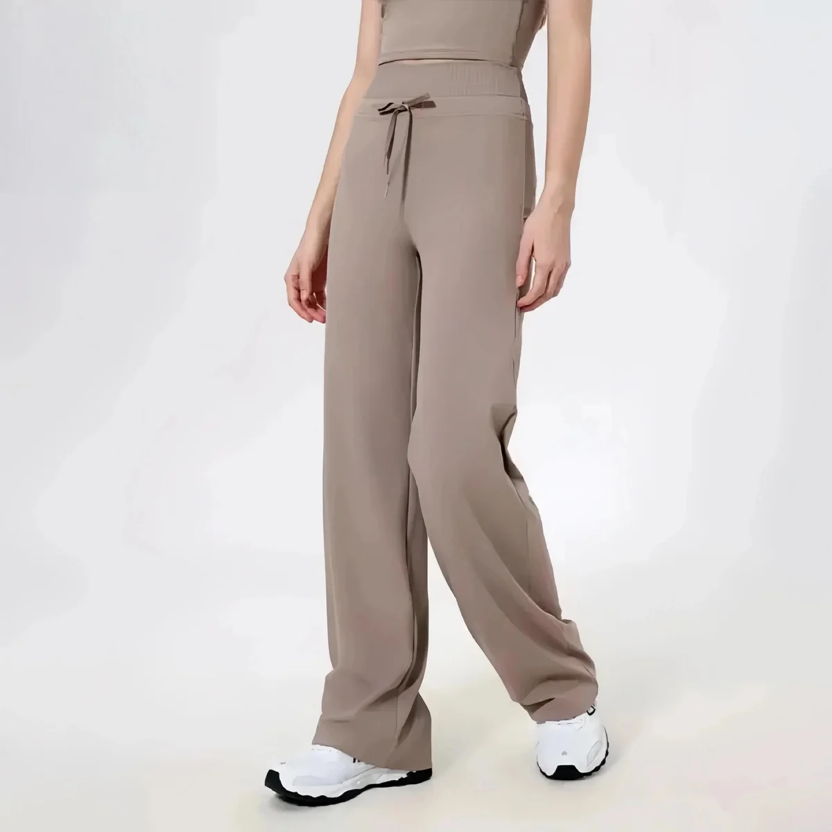 Other Milk Tea Color Wide Leg Pants Beige - 1