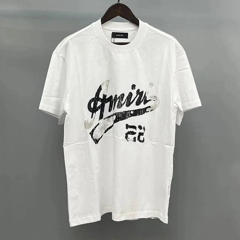 Amiri Amiri White Black Letter Slash T-Shirt White - 1