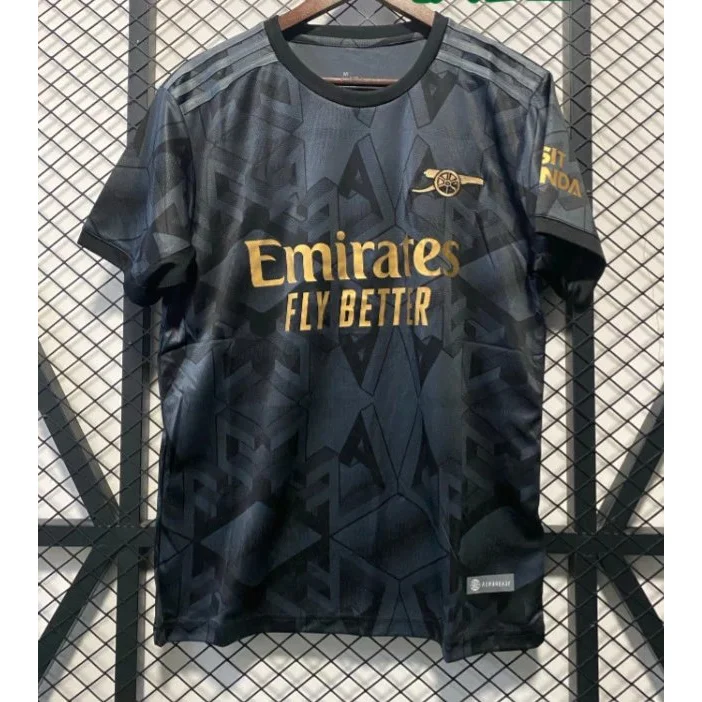 Adidas Adidas 22-23 Arsenal Away Black/Gold Football Jersey T-Shirt Black