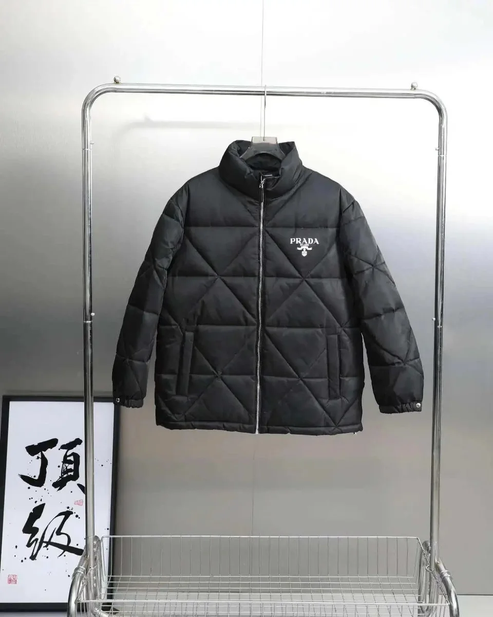 Prada Prada Nylon Black Diamond Quilted Puffer Jacket Black