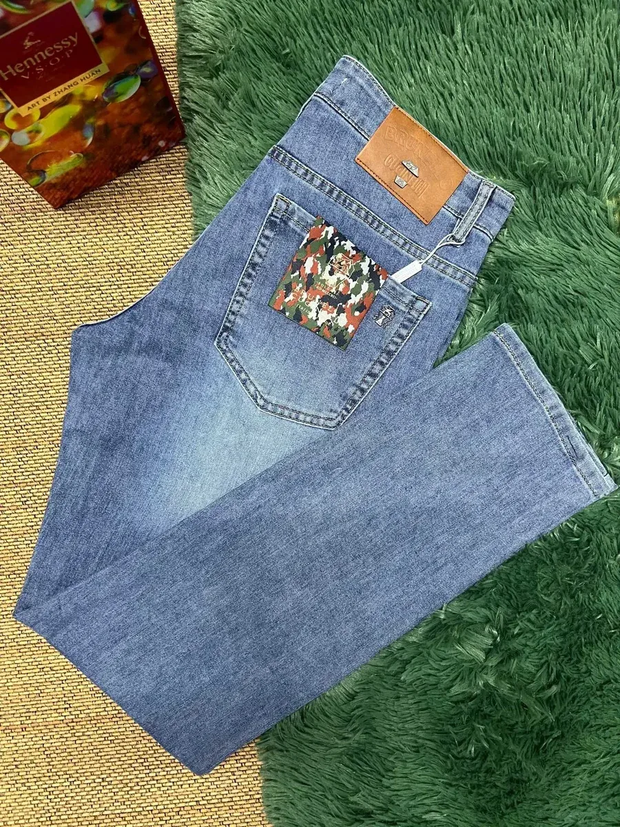 Other Light Blue Wash Denim Jeans Camouflage Patch Blue - 1