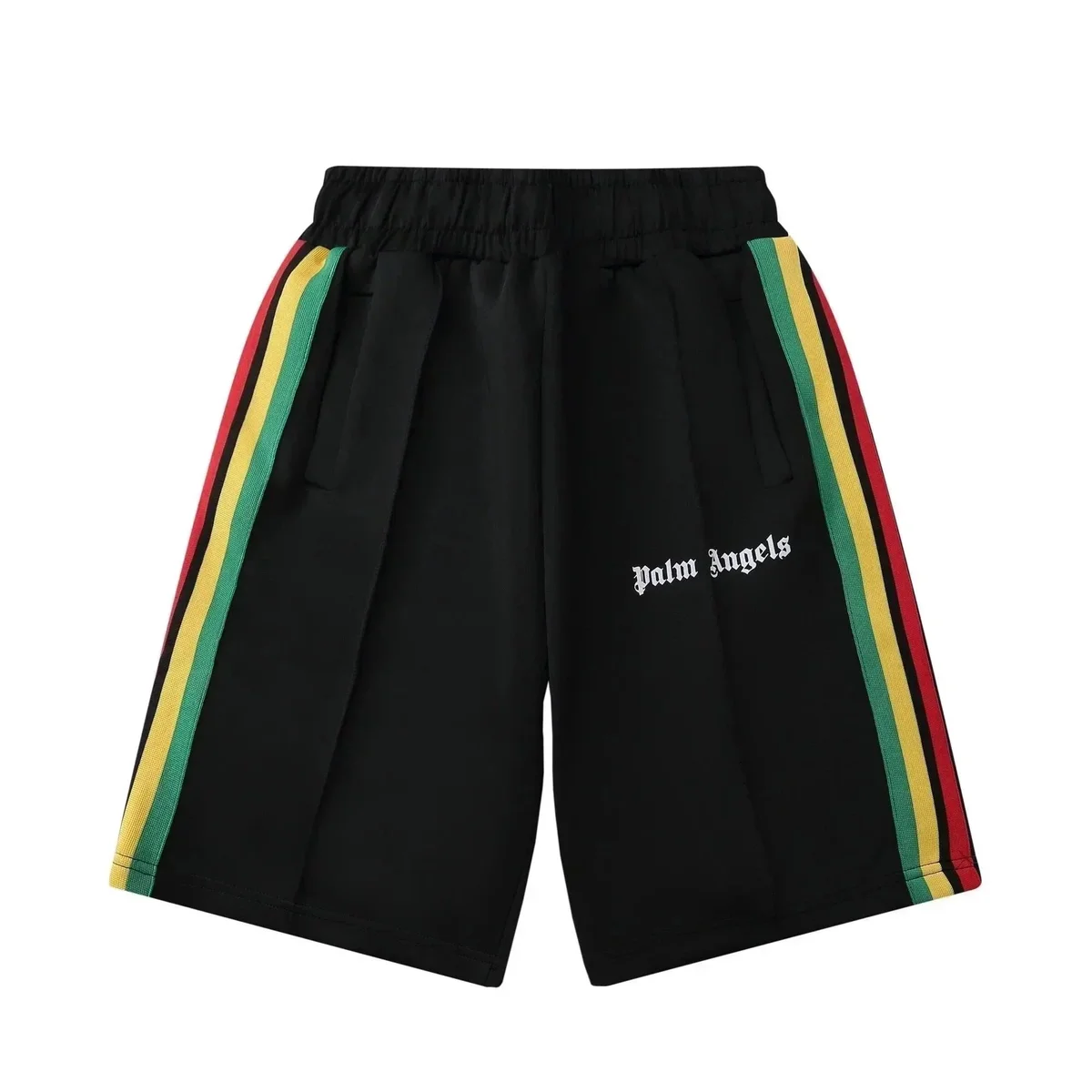 Palm Angels Palm Angels Track Shorts Black Rasta Stripe Casual Black - 1