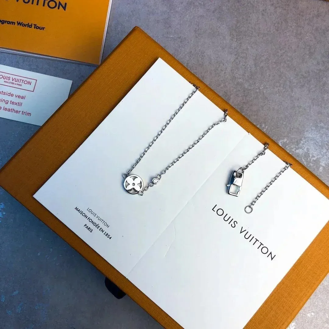 Louis Vuitton Louis Vuitton Monogram Silver Flower Necklace Silver