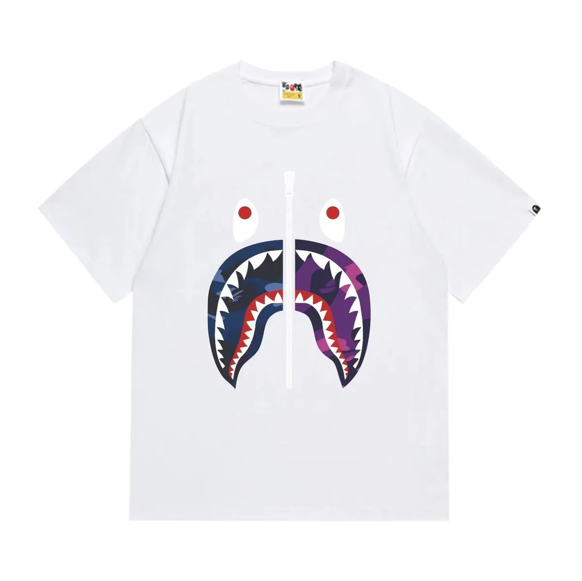 A Bathing Ape A Bathing Ape BAPE STA White Shark Camo T-Shirt White - 1