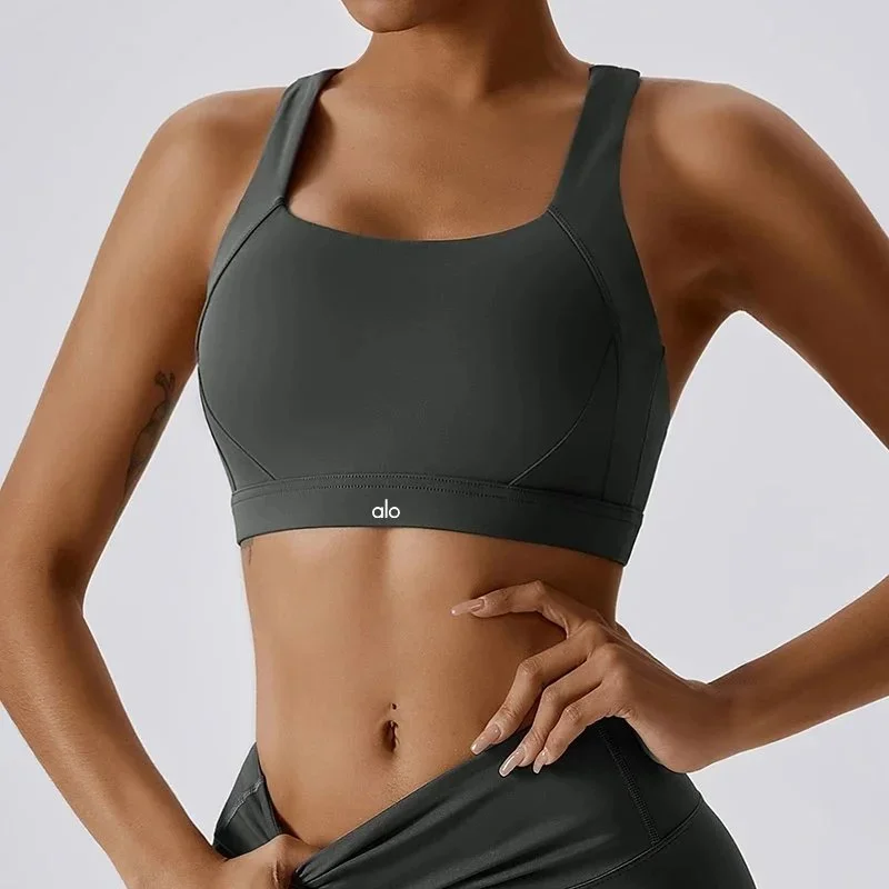 Alo Yoga Alo Sports Bra Volcanic Grey Underwear Grey - 1